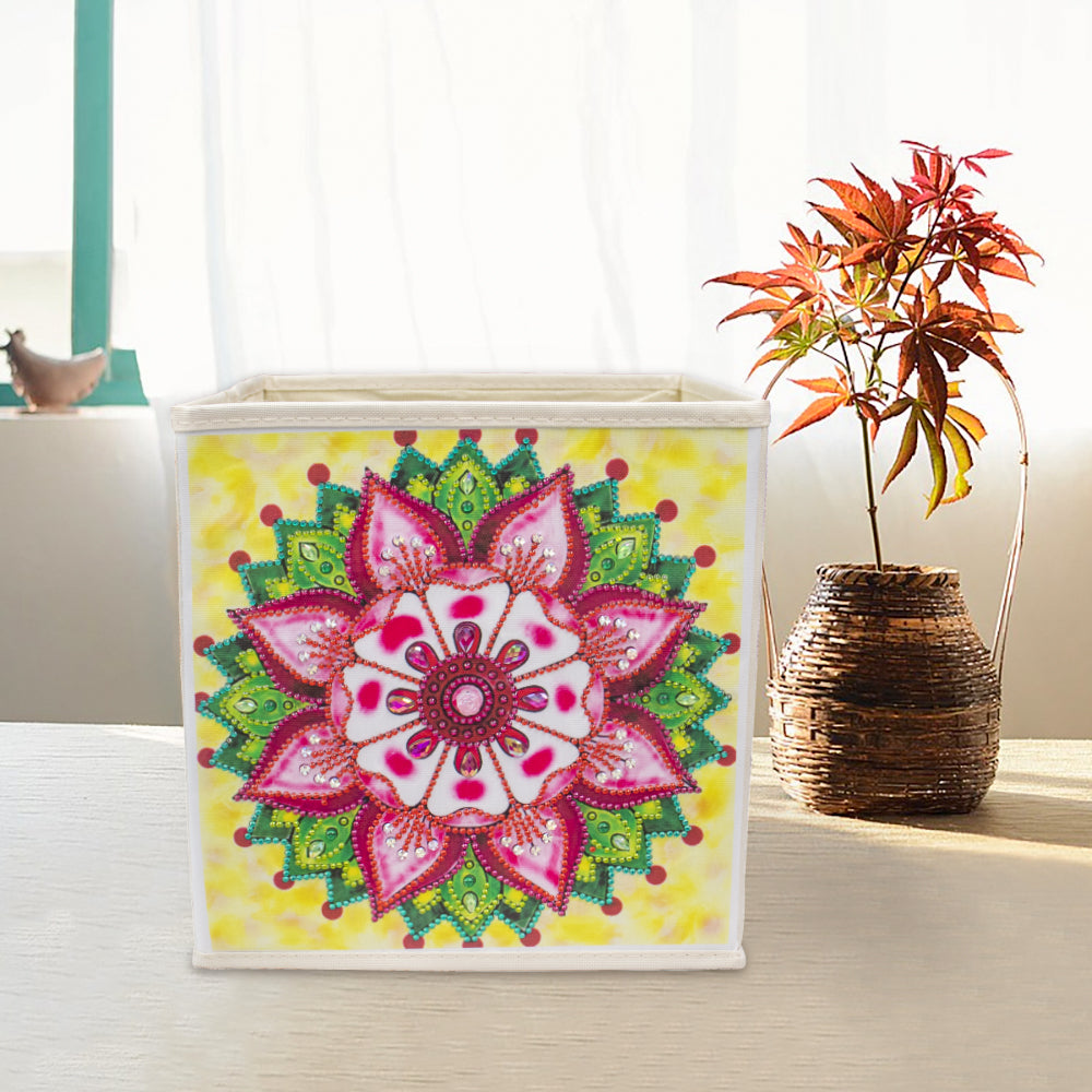 Bricolage spécial en forme de diamant peinture Mandala fleur tissu maison boîte de rangement