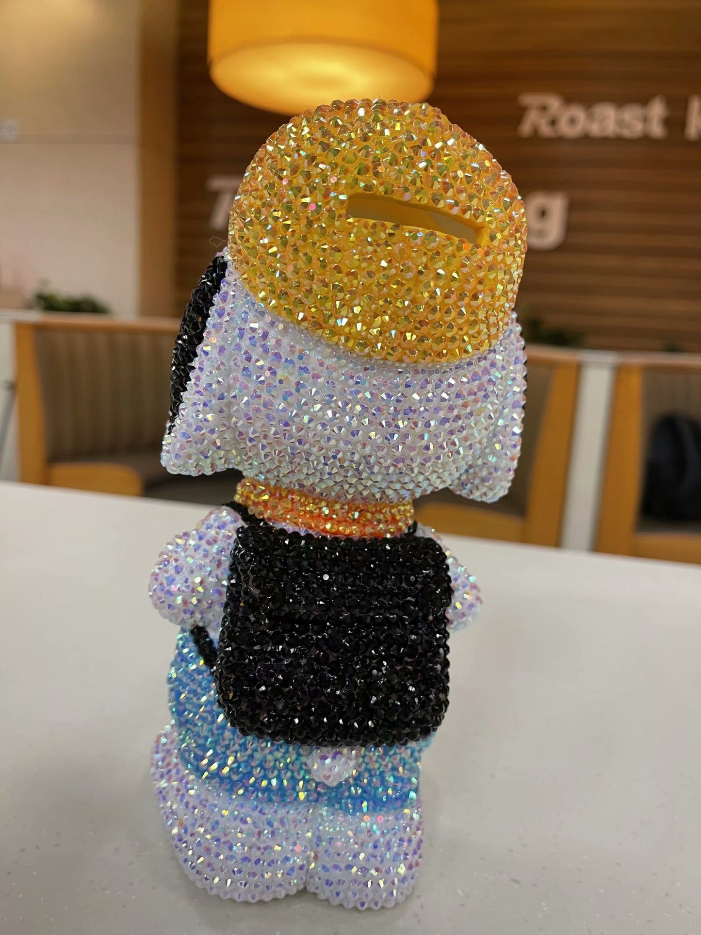 DIY Snoopy - Tirelire avec strass en cristal et peinture au diamant (sans colle)