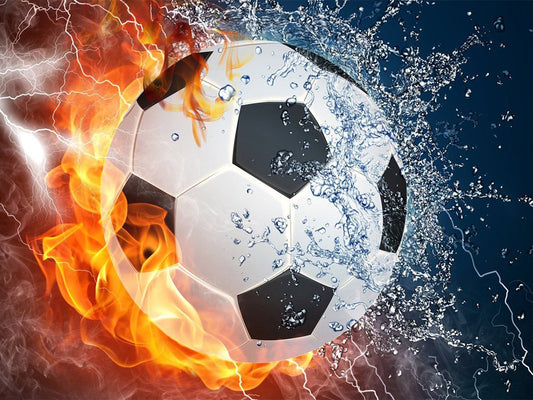 Burning football | Full Round Diamond Painting Kits