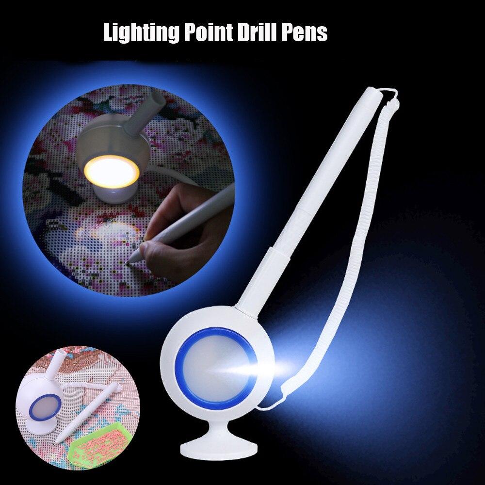 Bricolage Diamind peinture éclairage lampes de bureau Point perceuse stylos accessoires outils 