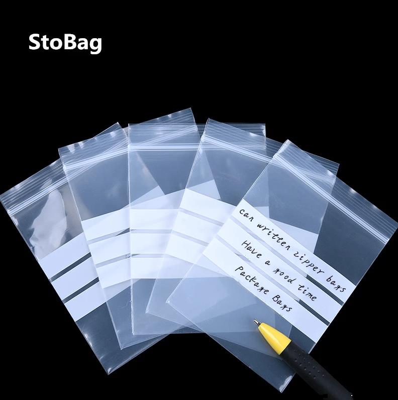 Storage Bag Transparent Ziplock Plastic Bags Can Written