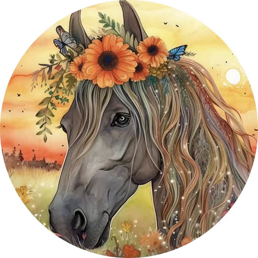 6 pcs set DIY Special Shaped Diamond Painting Coaster  | horse （no holder）