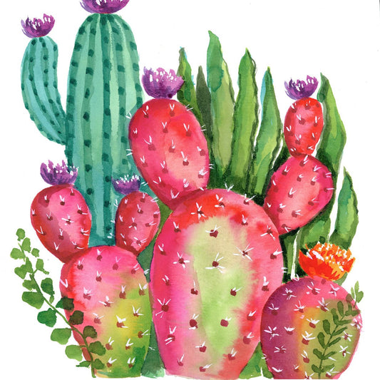 cactus | Kits complets de peinture au diamant rond 