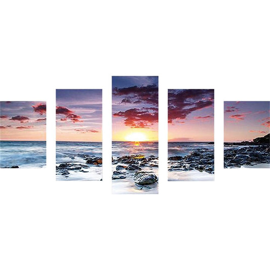 Sunset By The Sea | Full Round Diamond Painting Kits