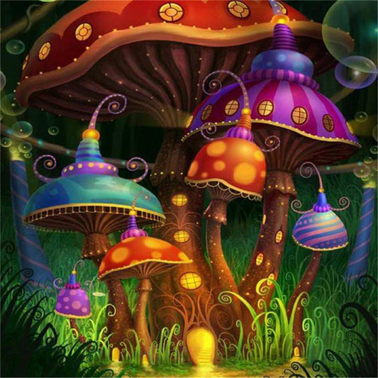 Mushroom Castle | Full Round Diamond Painting Kits