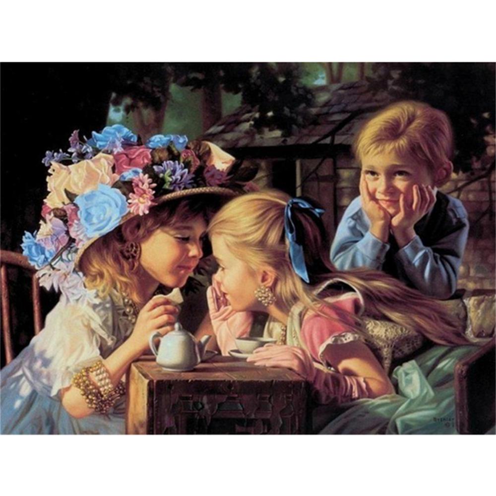 Wonderful Childhood  | Full Round Diamond Painting Kits