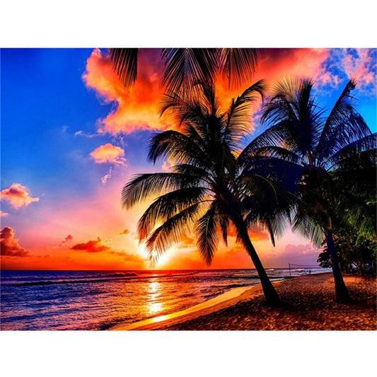 Sunset Sea Scenery | Full Round Diamond Painting Kits