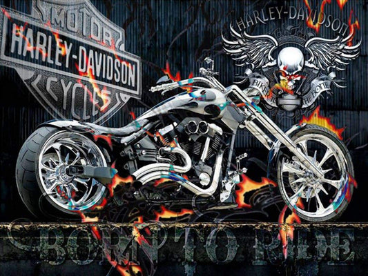 Harley Motorcycle  | Full Round Diamond Painting Kits