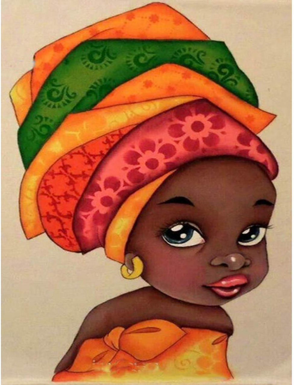 Femme Africaine | Kits complets de peinture au diamant rond 