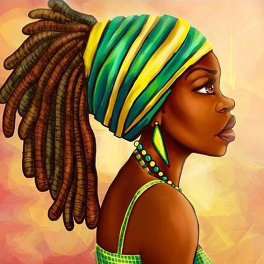 Femme Africaine | Kits complets de peinture au diamant rond