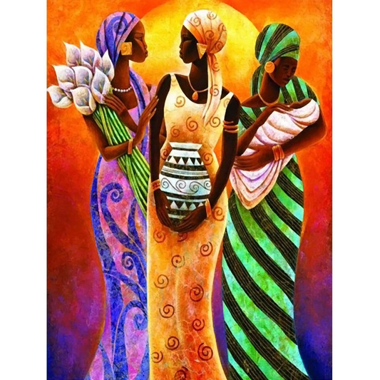 Femme Africaine | Kits complets de peinture au diamant rond