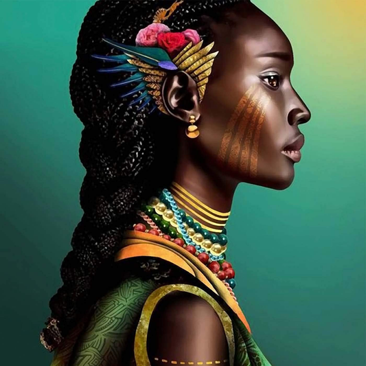 Afrikanische Frau | Vollständige runde Diamant-Malkits 