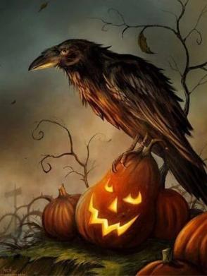 Halloween Crow  | Full Round Diamond Painting Kits