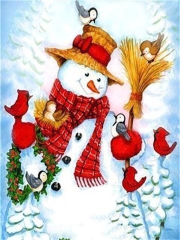 Christmas Snowman  | Full Round Diamond Painting Kits