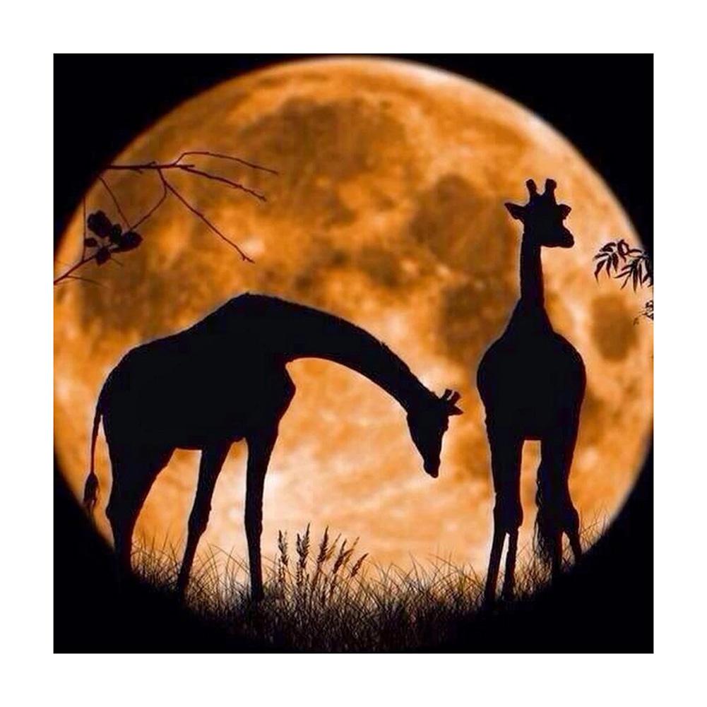 Giraffe Moon | Full Round Diamond Painting Kits