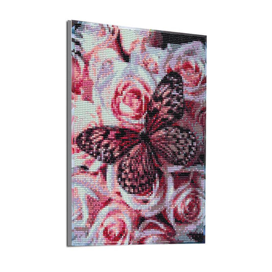 Rose Butterfly  | Full Round Diamond Painting Kits（With Frame）