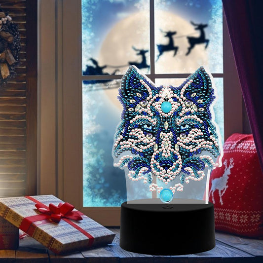 DIY Wolf Diamant Malerei LED Licht Pad Lampe Nachtlicht Home Desk Decor