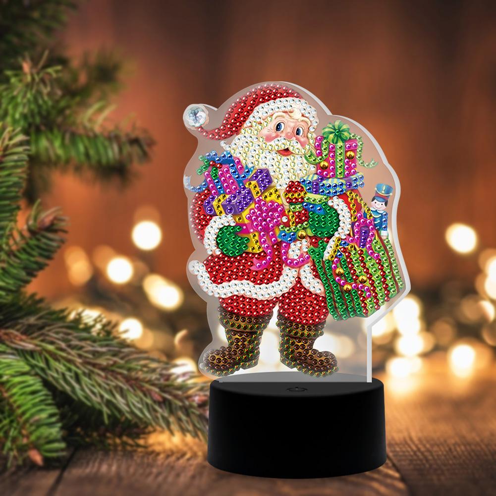 DIY Santa Claus Diamond Painting Led Light Pad Lamp Night Light Home Desk Decor