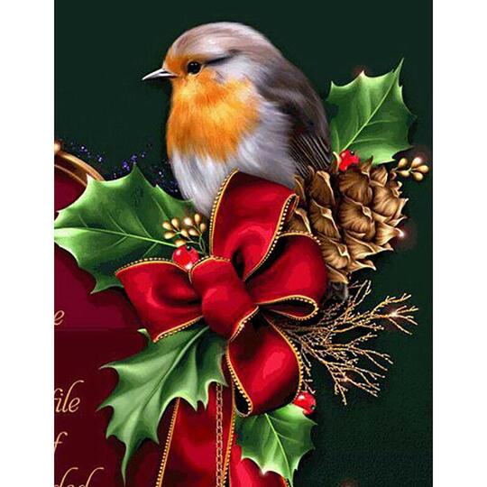 Christmas bird | Full Round Diamond Painting Kits