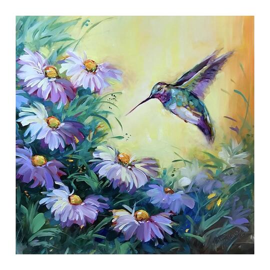 Bird And Flowers | Full Round Diamond Painting Kits