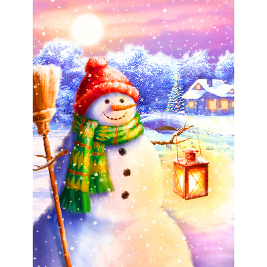 bonhomme de neige | Kits complets de peinture au diamant rond