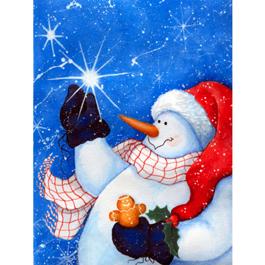 bonhomme de neige | Kits complets de peinture au diamant rond