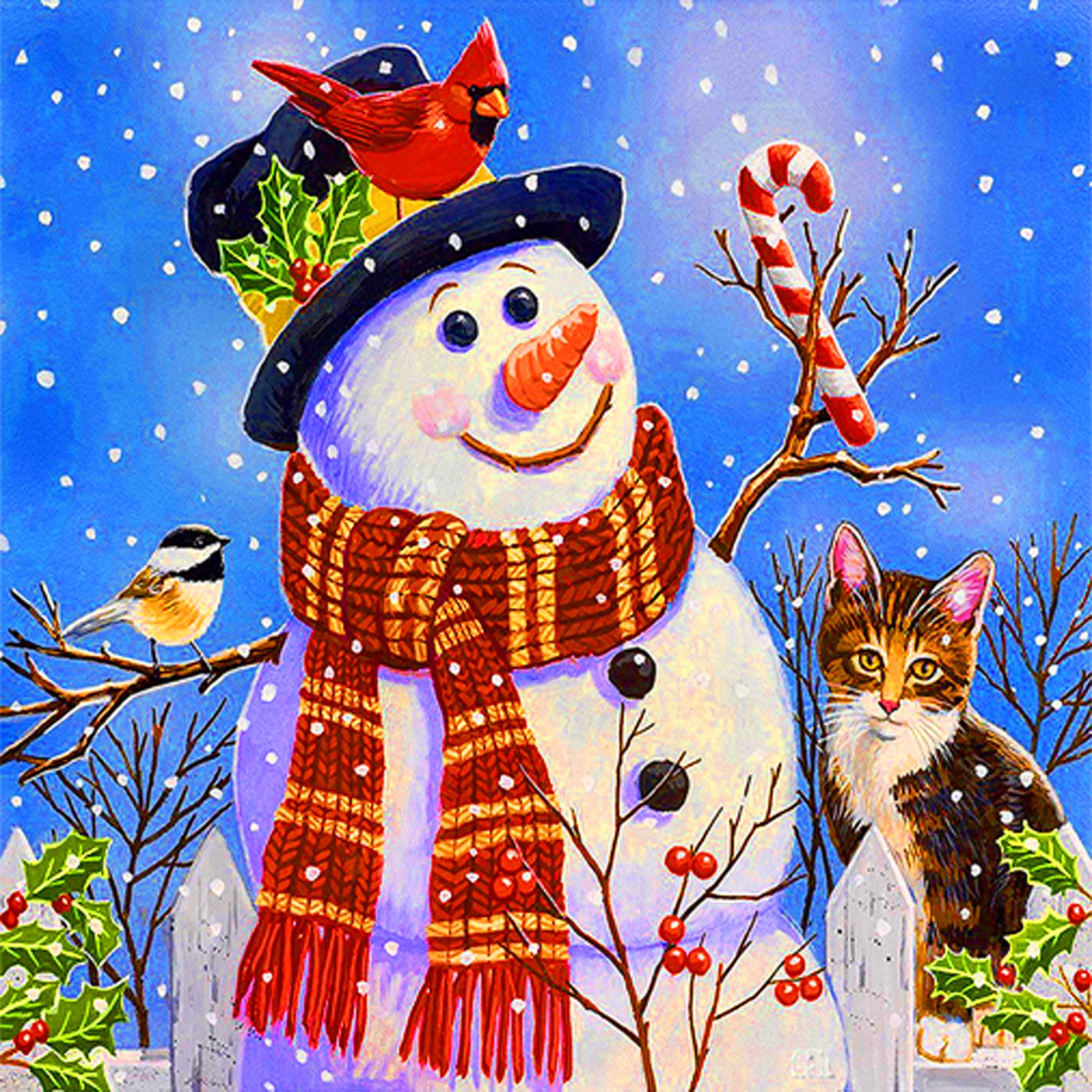 Snowman | Full Round Diamond Painting Kits