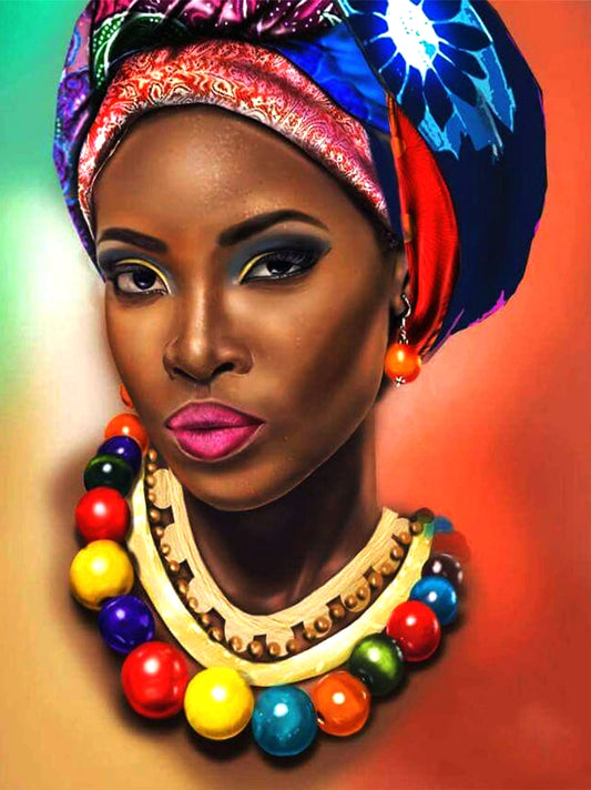 Afrikanische Frauen | Vollständige runde Diamant-Malkits