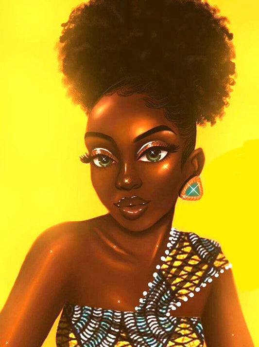 Femmes Africaines | Kits complets de peinture au diamant rond 