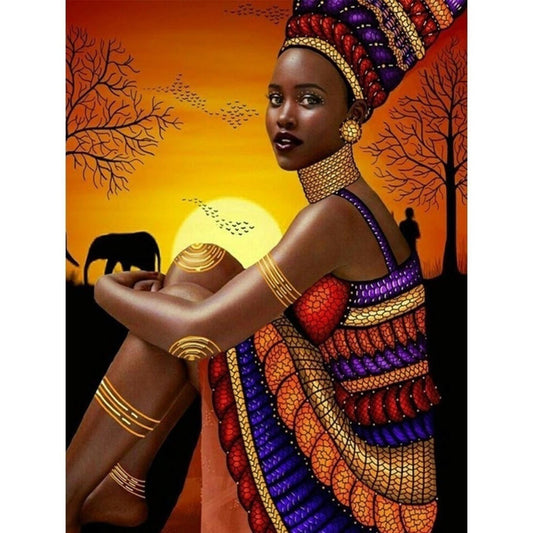 Femmes Africaines | Kits complets de peinture au diamant rond 