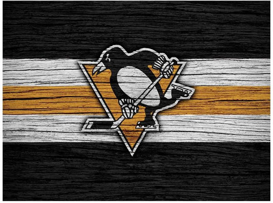 Logo des Penguins de Pittsburgh | Kits complets de peinture au diamant rond 