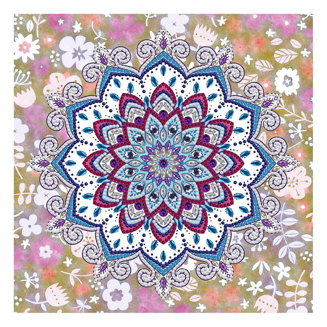 Abstract Art Mandala Flower | Luminous Diamond Painting Kits