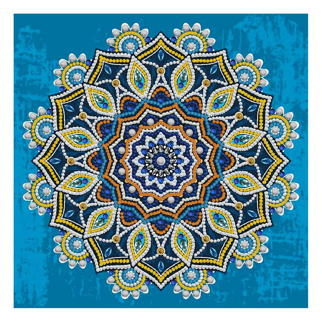 Abstrakte Kunst-Mandala-Blume | Leuchtende Diamant-Malkits 