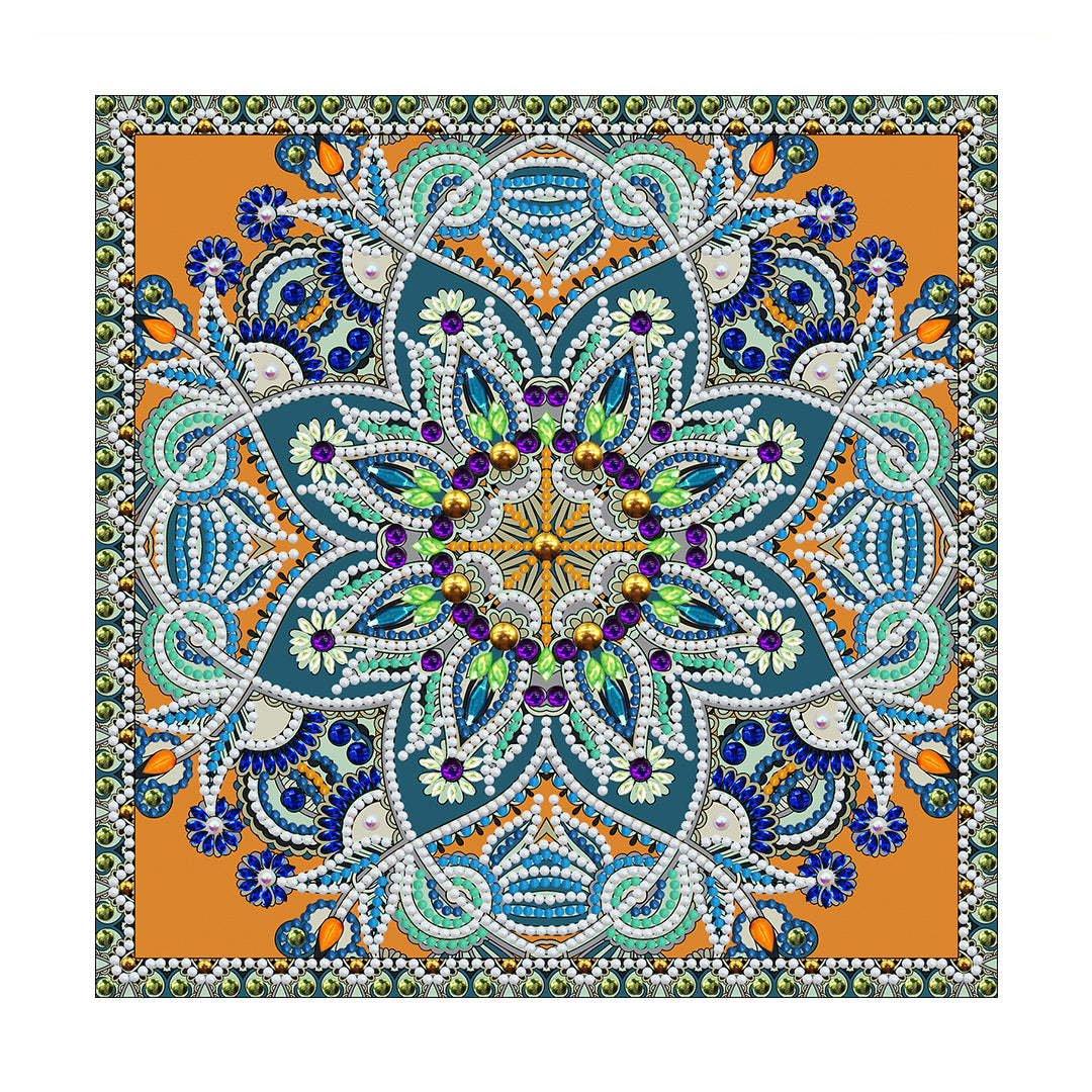 Abstract Art Mandala Flower | Luminous Diamond Painting Kits