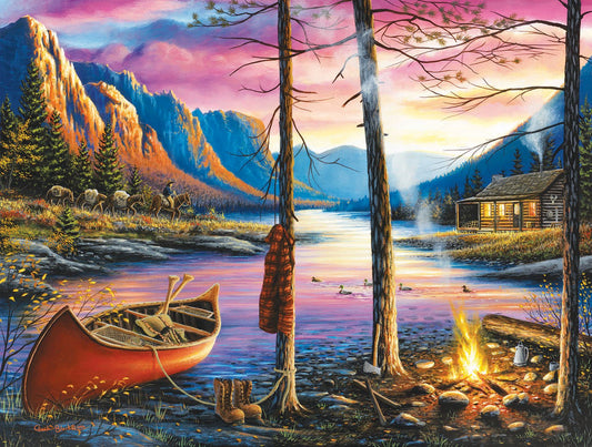 Boat in the lake | Full Round Diamond Painting Kits