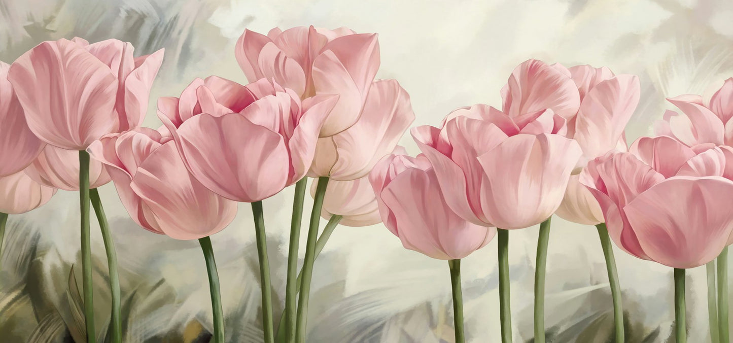 fleur de tulipe | Kits complets de peinture au diamant rond 