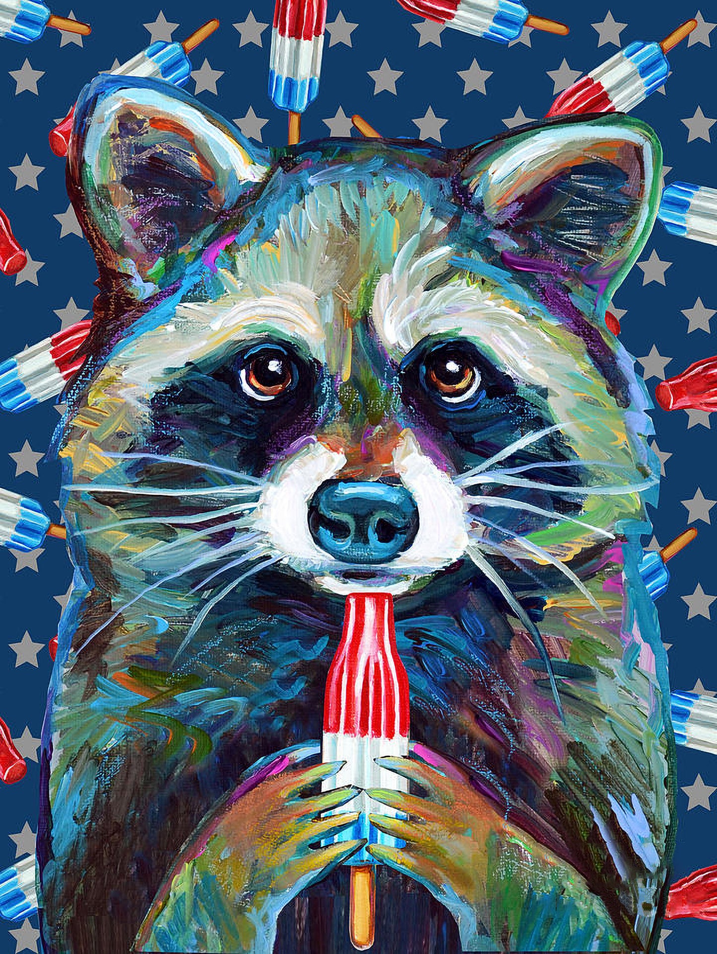 Colorful Raccoon | Full Round Diamond Painting Kits