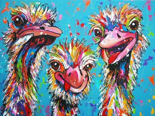 Colorful ostrich  | Full Round Diamond Painting Kits