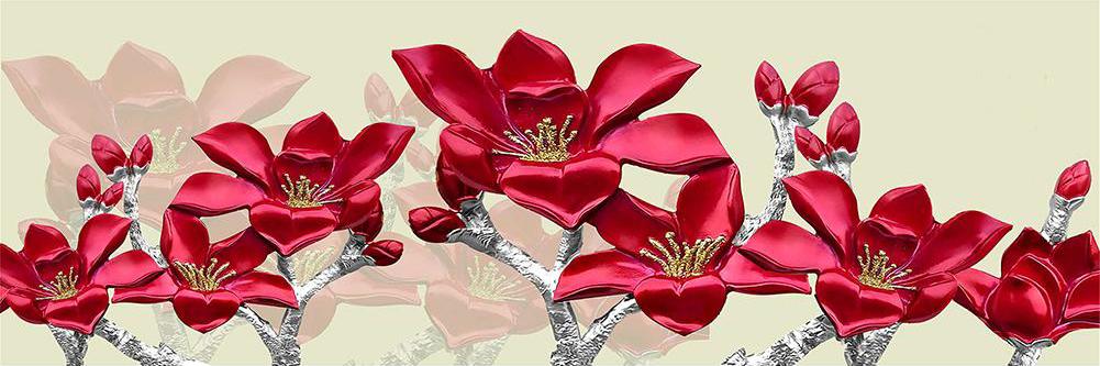 Red magnolia flower | Full Round Diamond Painting Kits