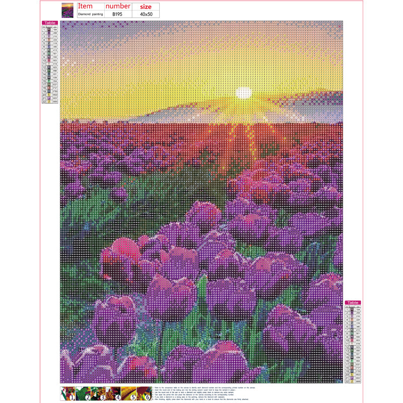 Purple flower sea | Full Round Diamond Painting Kits