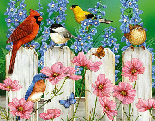 Flowers and birds | Full Round Diamond Painting Kits