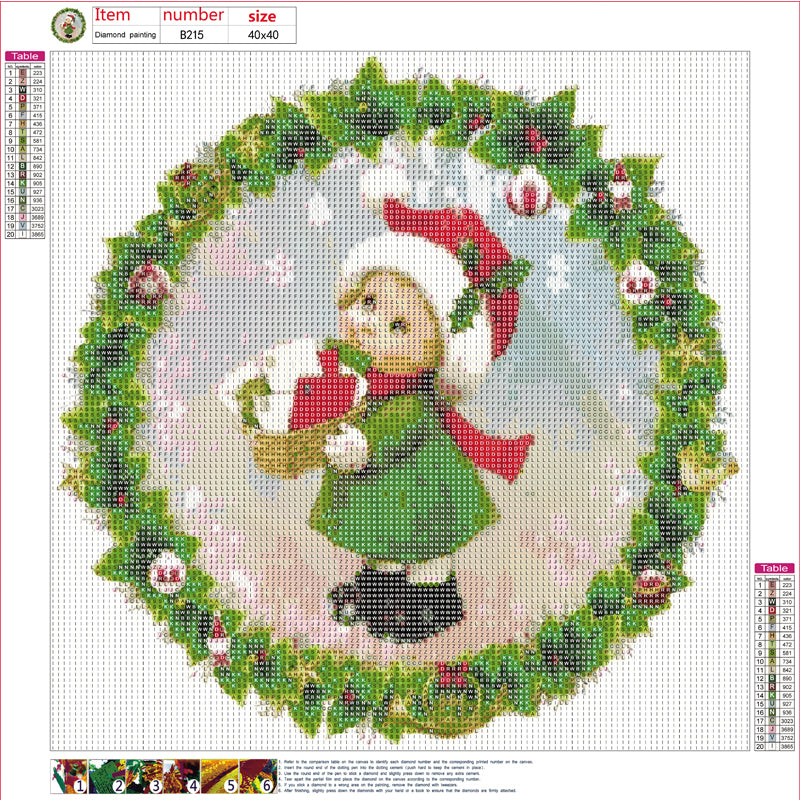 Enfants de Noël | Kits complets de peinture au diamant rond