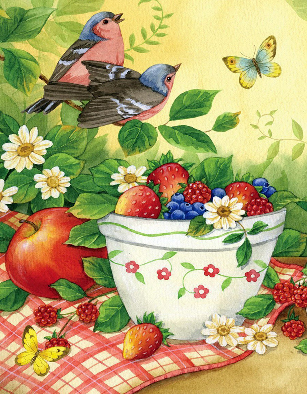 Flowers and birds | Full Round Diamond Painting Kits