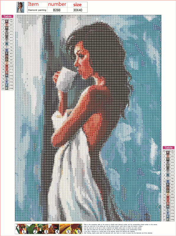 Bath towel woman | Full Round Diamond Painting Kits