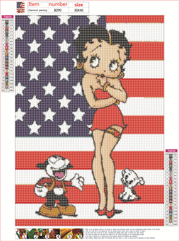 Betty Boop | Kits complets de peinture au diamant rond