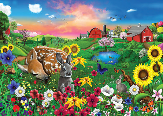 Jardin des petits animaux | Kits complets de peinture au diamant rond