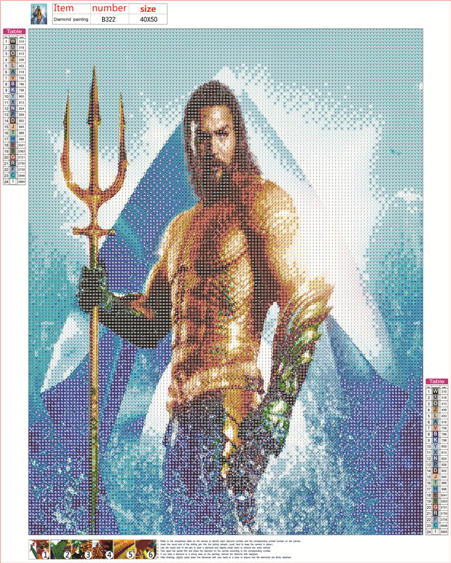 Aquaman | Kits complets de peinture au diamant rond 