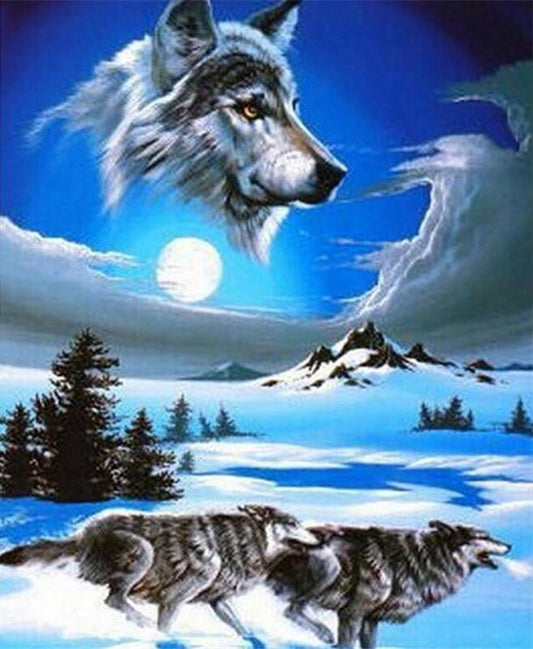 Snow Wolf | Full Round Diamond Painting Kits