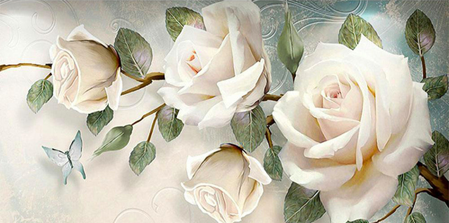 White Rose | Full Round Diamond Painting Kits