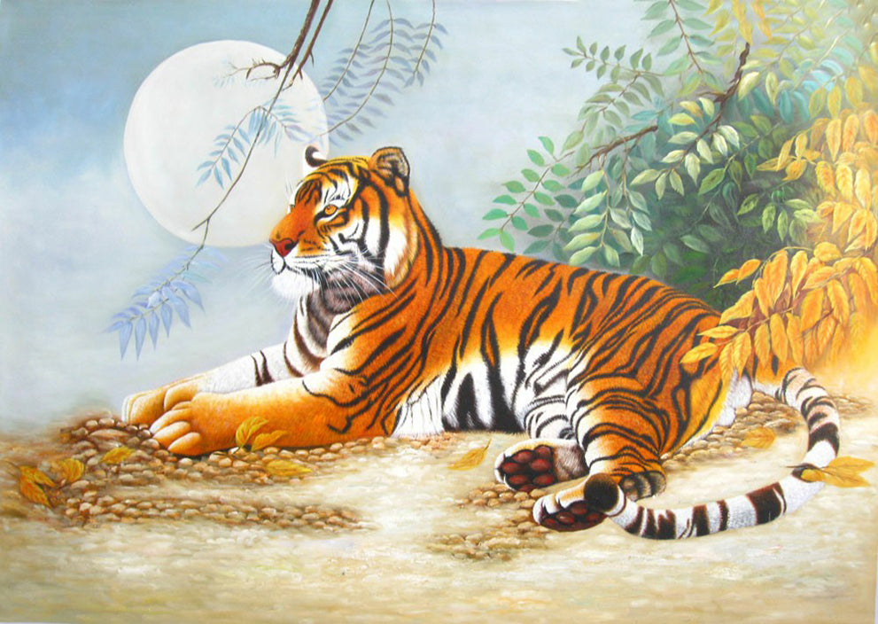 Tigre | Kits complets de peinture au diamant rond